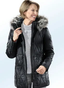 Sale BADER Jacke mit abnehmbarem Kunstpelz-Besatz SCHWARZ