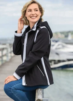 Clearance BADER Jacke mit abnehmbarer Kapuze SCHWARZ-WEISS