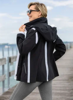 Clearance BADER Jacke mit abnehmbarer Kapuze SCHWARZ-WEISS