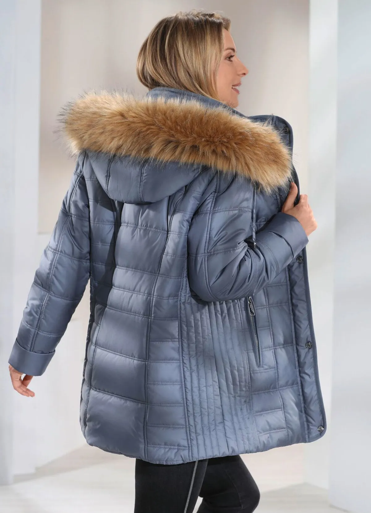 Clearance BADER Jacke mit abnehmbarer Kapuze RAUCHBLAU