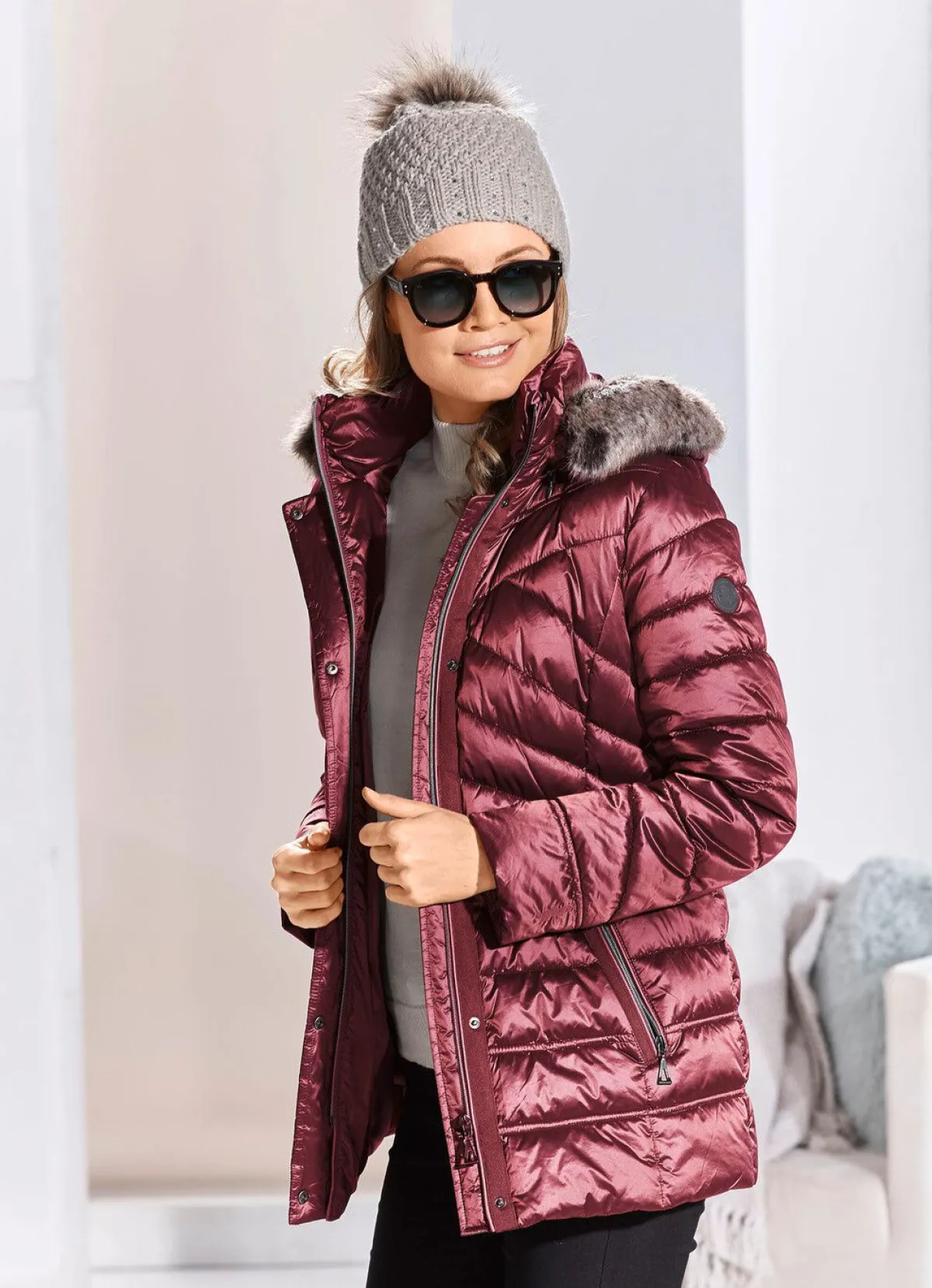 Outlet BADER Jacke mit abnehmbarer Kapuze PURPLE
