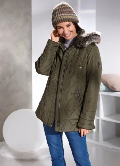 Sale BADER Jacke mit abnehmbarer Kunstpelz-Besatz LODENGRÜN