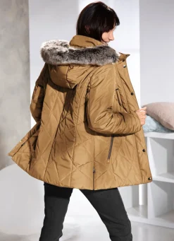Clearance BADER Jacke mit abnehmbarer Kunstpelz-Besatz SENF