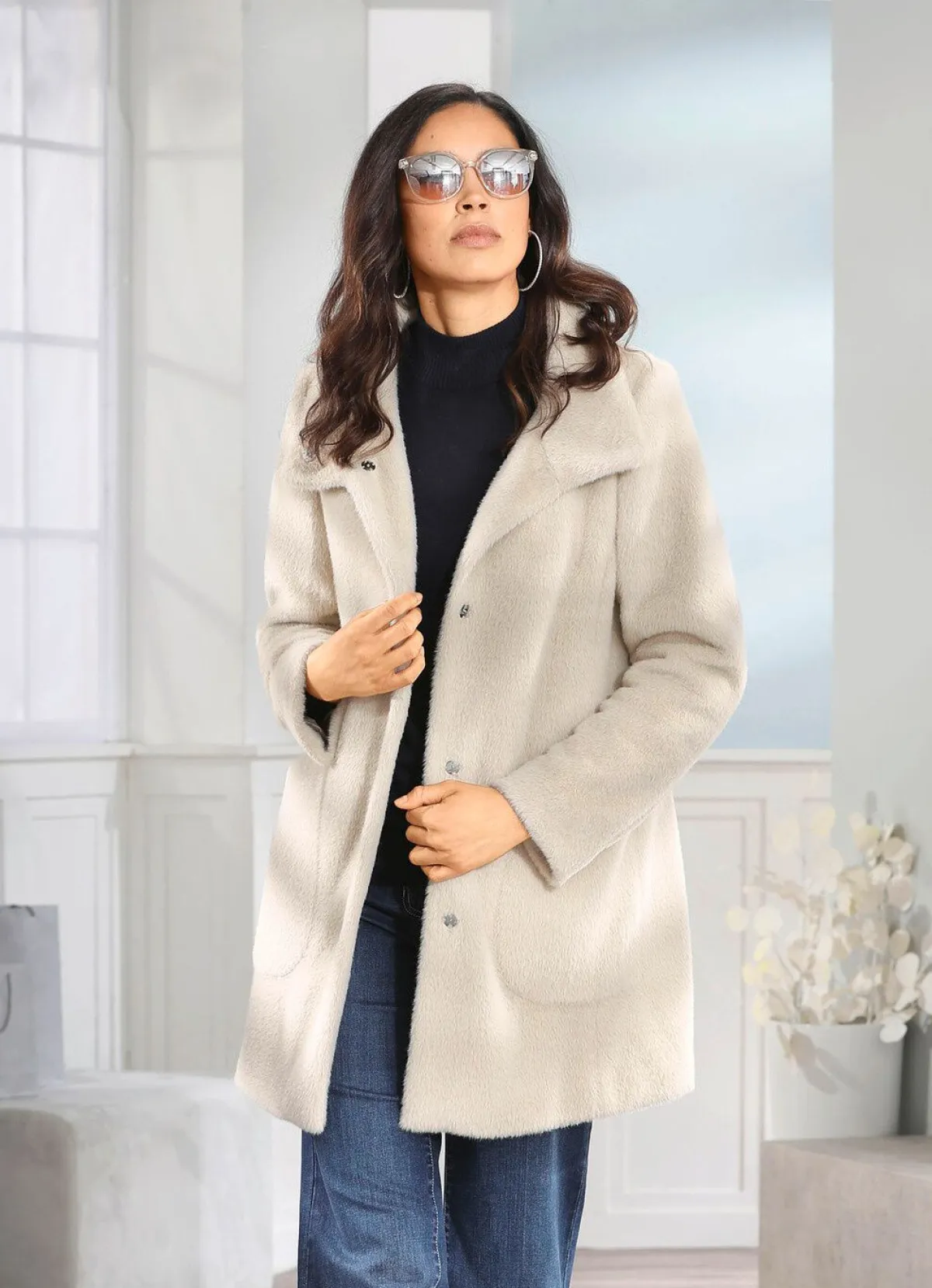 Outlet BADER Jacke mit aparter Kragenlösung BEIGE