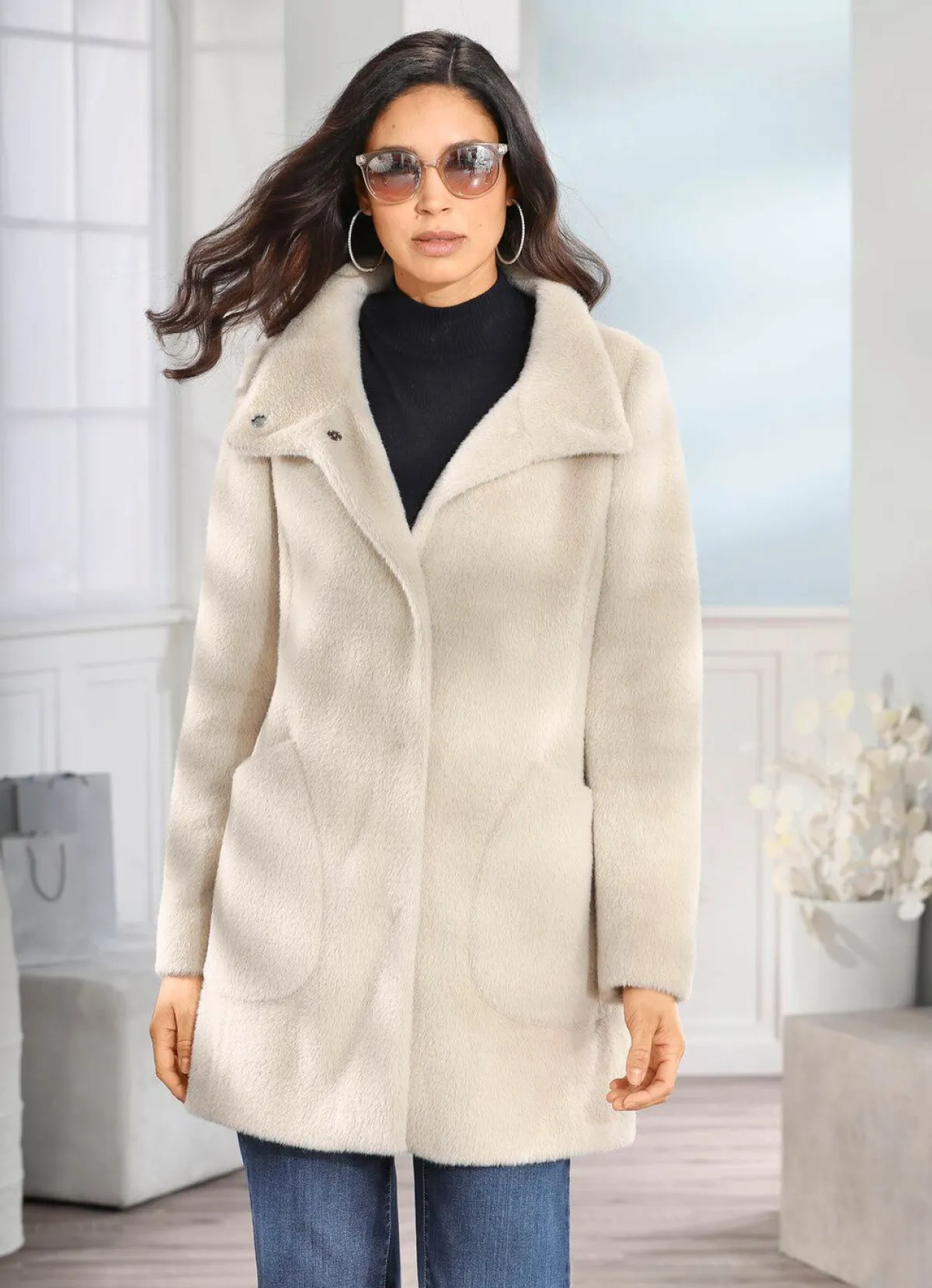 Outlet BADER Jacke mit aparter Kragenlösung BEIGE