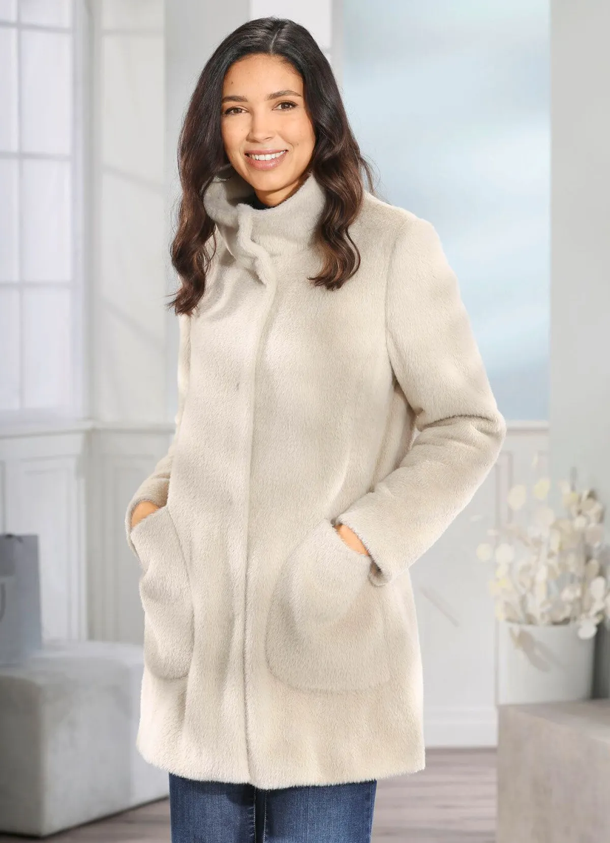 Outlet BADER Jacke mit aparter Kragenlösung BEIGE