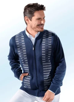 New BADER Jacke mit durchgehendem Reißverschluss in 2 Farben BLAU MELIERT