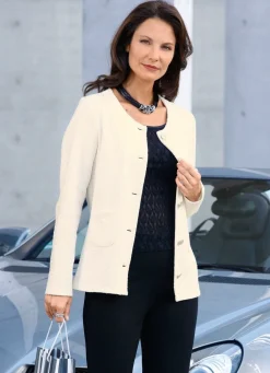 Outlet BADER Jacke mit durchgehender Knopfleiste ECRU