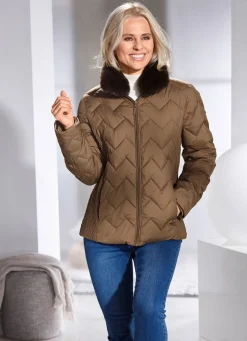 Clearance BADER Jacke mit fabelhaftem Zickzack-Stepp BRAUN