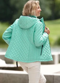 Sale BADER Jacke mit figurschmeichelnder Längssteppung seitlich AQUA