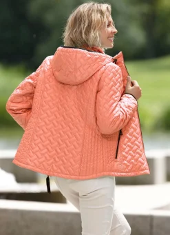 Outlet BADER Jacke mit figurschmeichelnder Längssteppung seitlich PAPAYA
