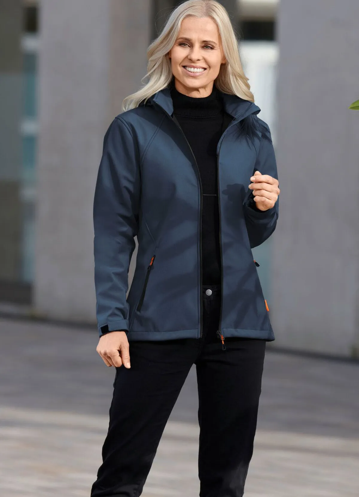 New BADER Jacke mit gebondeter Fleece-Innenausstattung BLAU