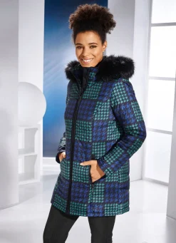 Clearance BADER Jacke mit Hahnentritt-Dessin GRÜN-BLAU-SCHWARZ