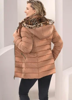 Outlet BADER Jacke mit Kunstpelz-Innenausstattung in der Kapuze GOLDBEIGE