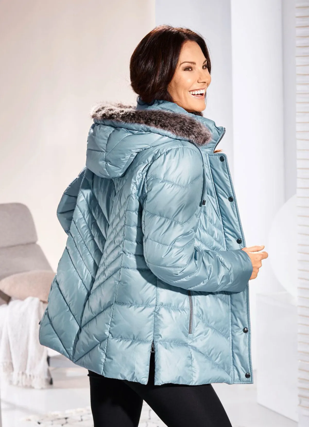 Hot BADER Jacke mit Reißverschluss an den Seitenschlitzen BLEU