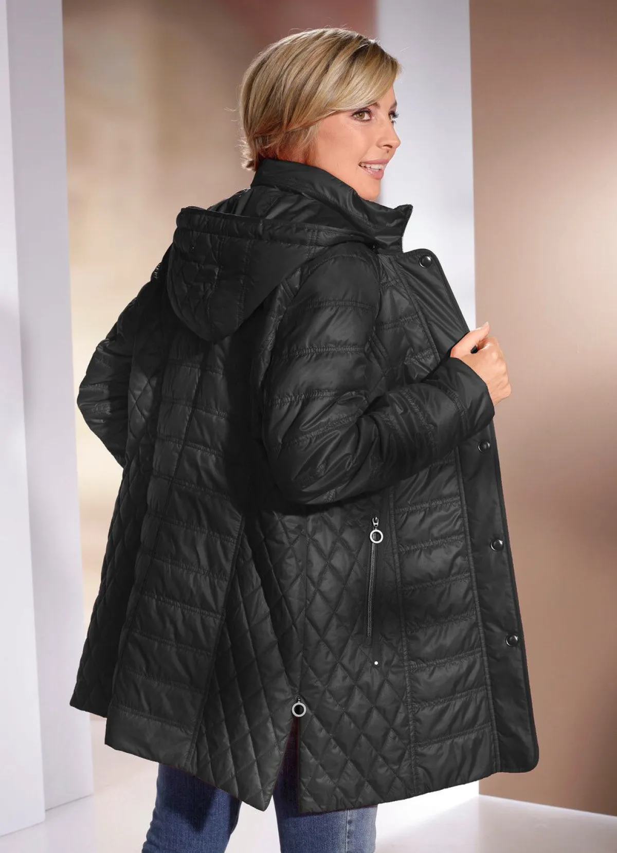 New BADER Jacke mit Reißverschluss an den Seitenschlitzen SCHWARZ