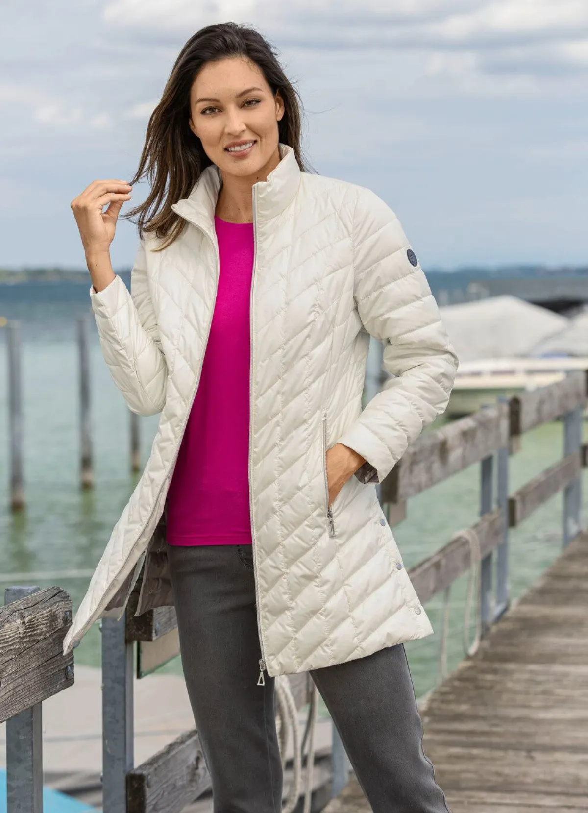 Discount BADER Jacke mit Reißverschlussleiste CREME