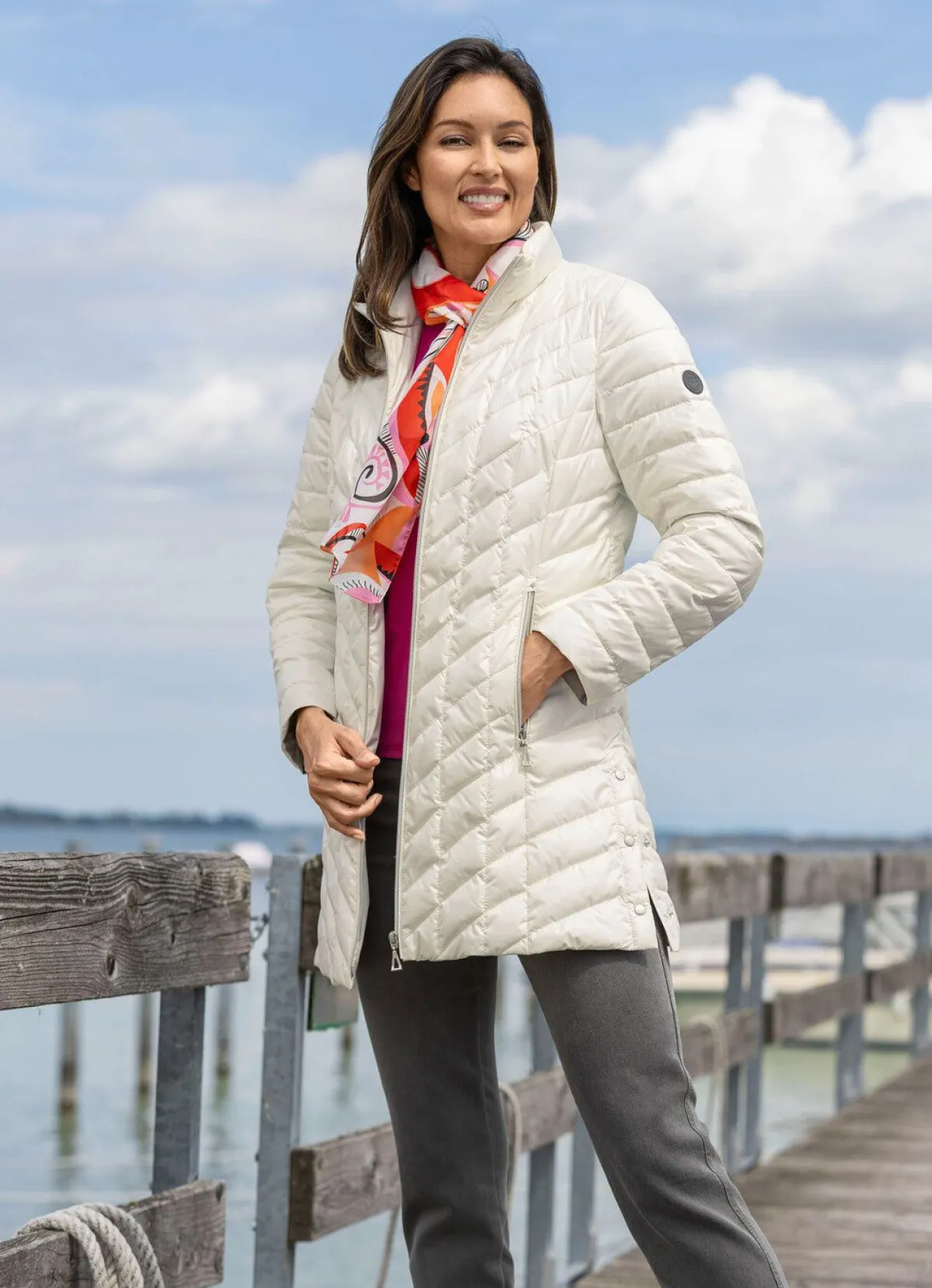 Discount BADER Jacke mit Reißverschlussleiste CREME