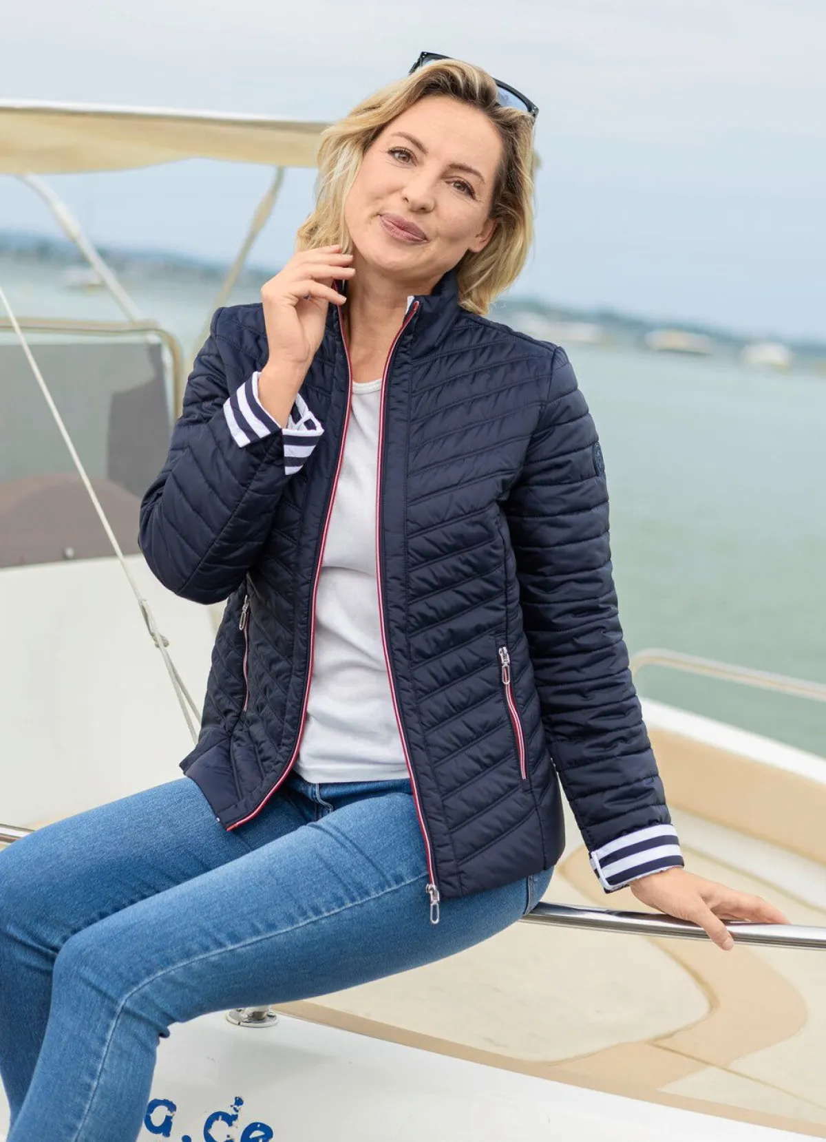 Discount BADER Jacke mit Reißverschlussleiste MARINE