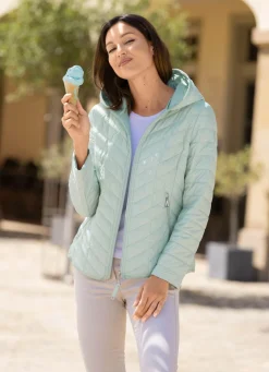 Hot BADER Jacke mit Reißverschlusstaschen MINT-WEISS