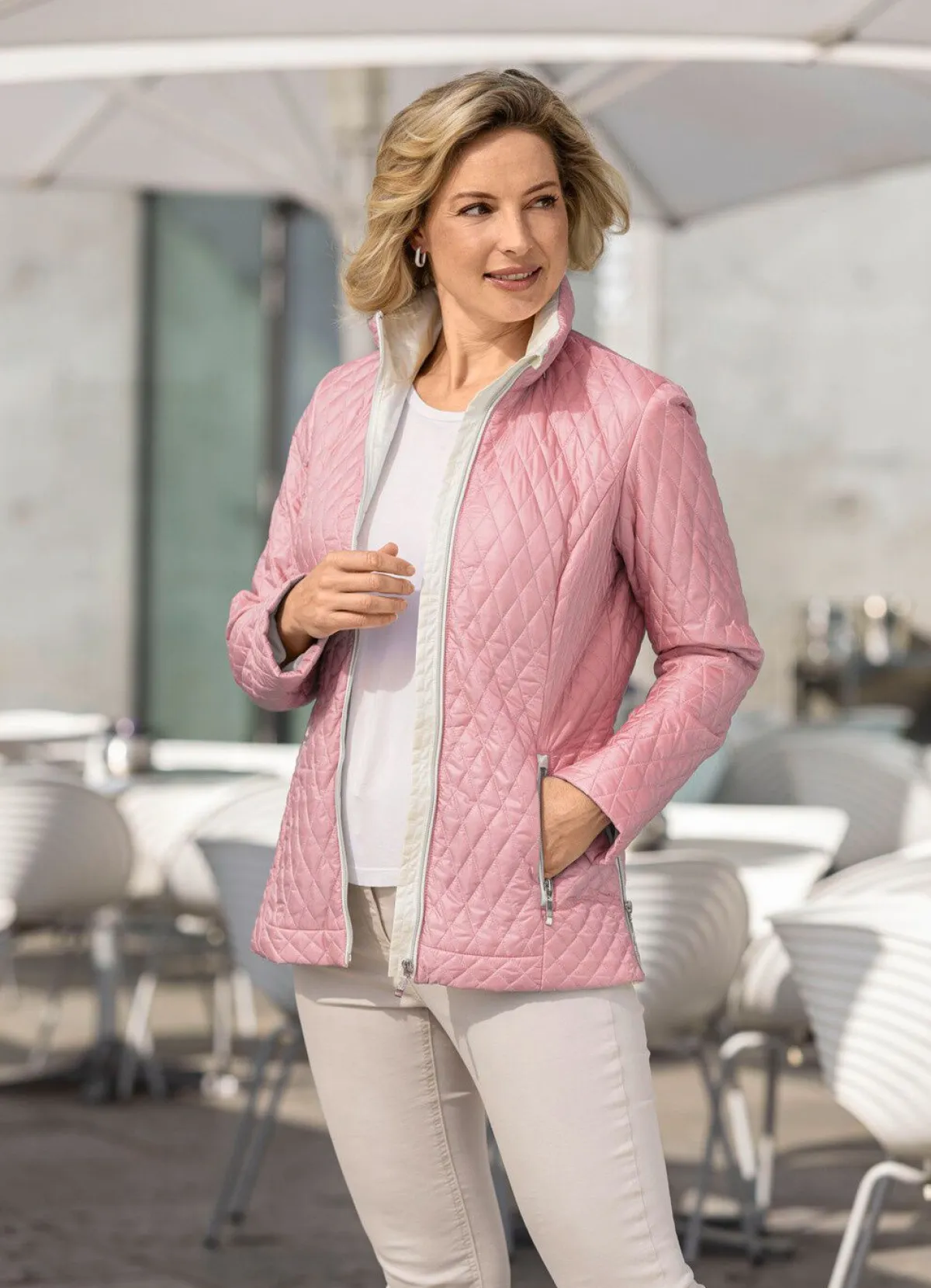 Best BADER Jacke mit Reißverschlusstaschen ROSÉ