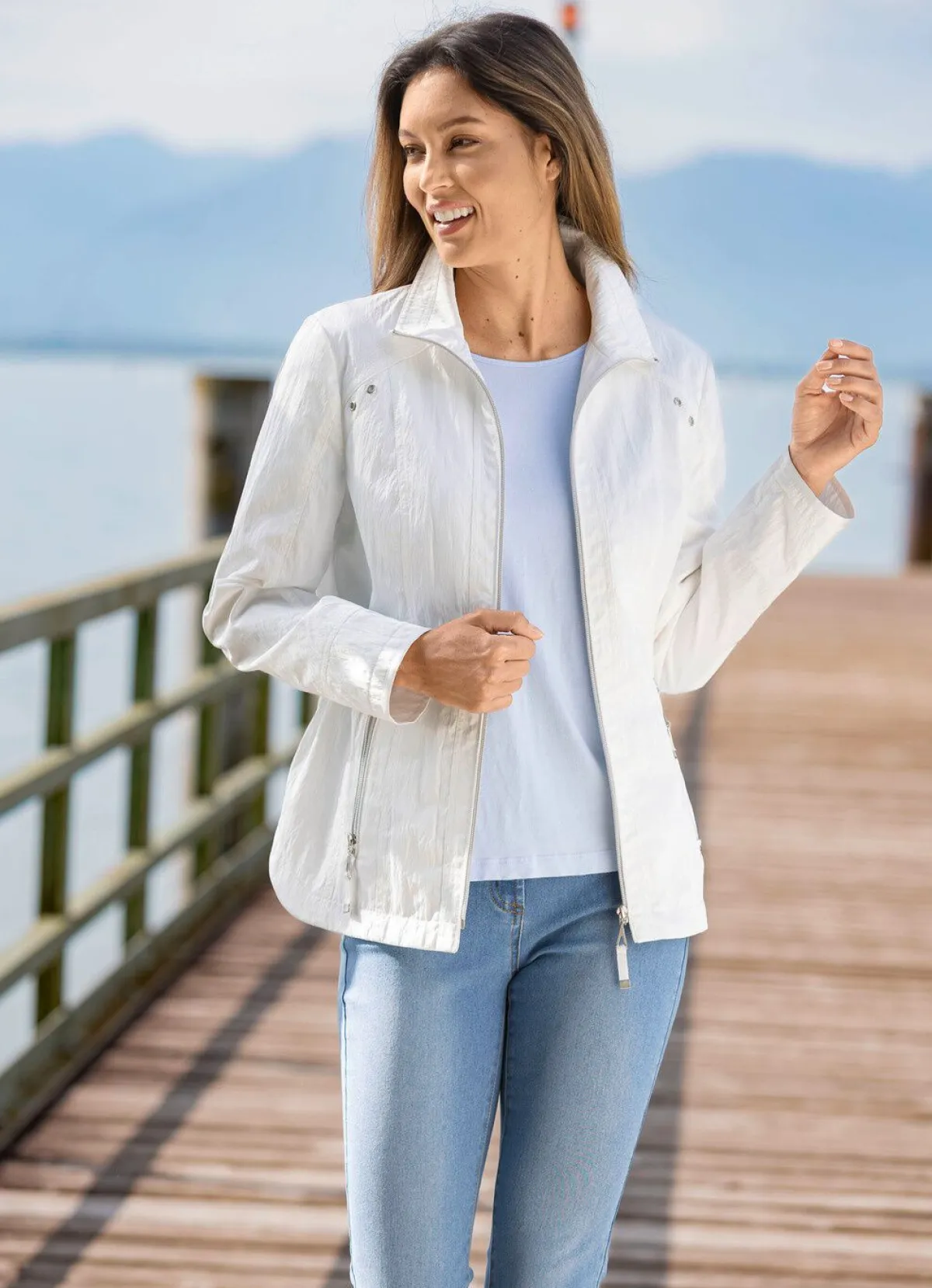 Clearance BADER Jacke mit Reißverschlusstaschen CREME