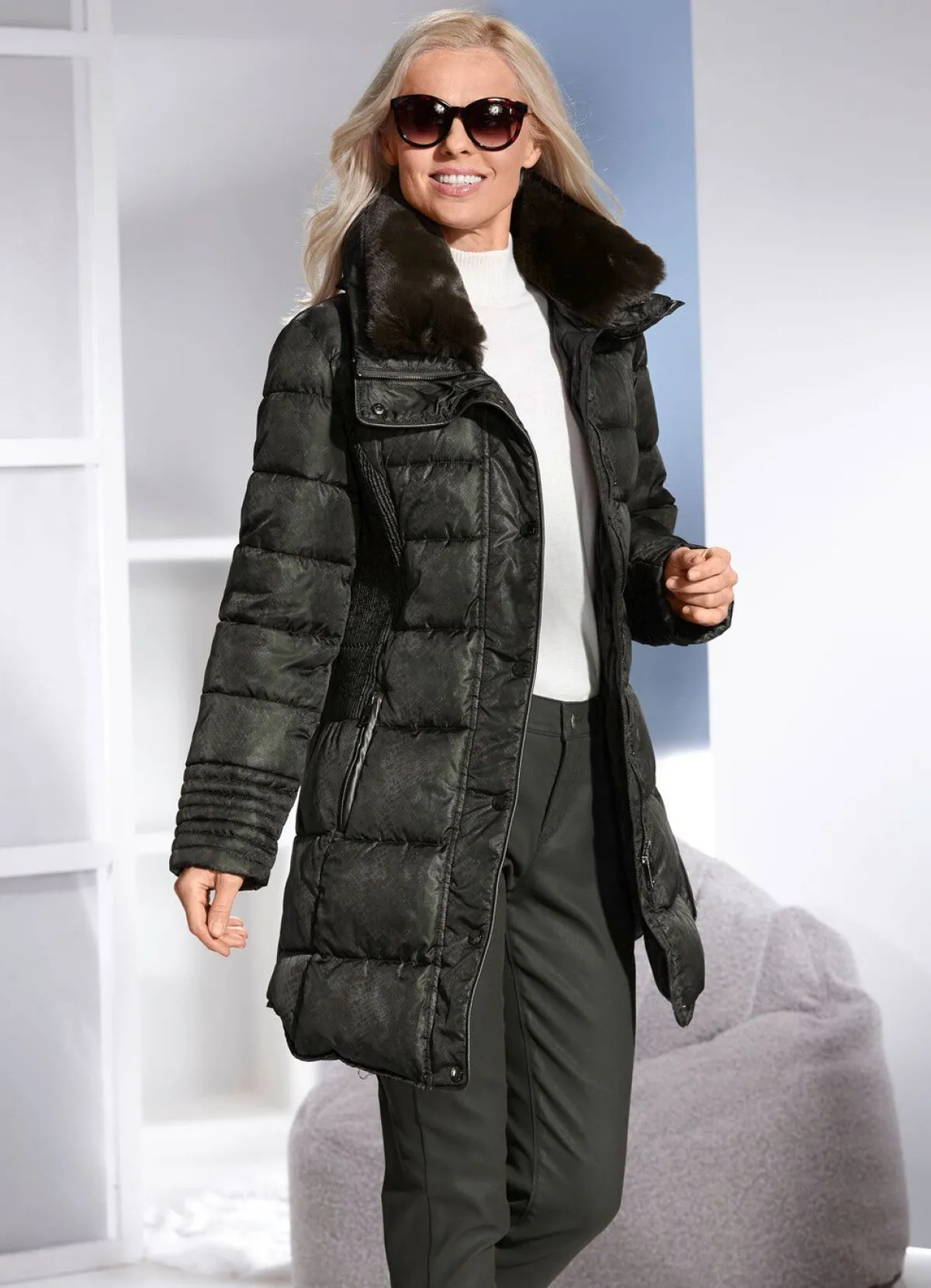 Hot BADER Jacke mit Reptildessin OLIV-SCHWARZ
