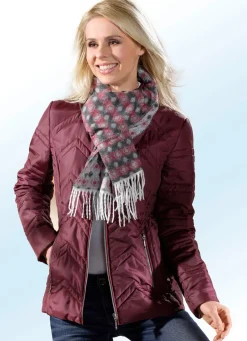 Best BADER Jacke mit seitlicher Längssteppung BURGUND-SCHWARZ