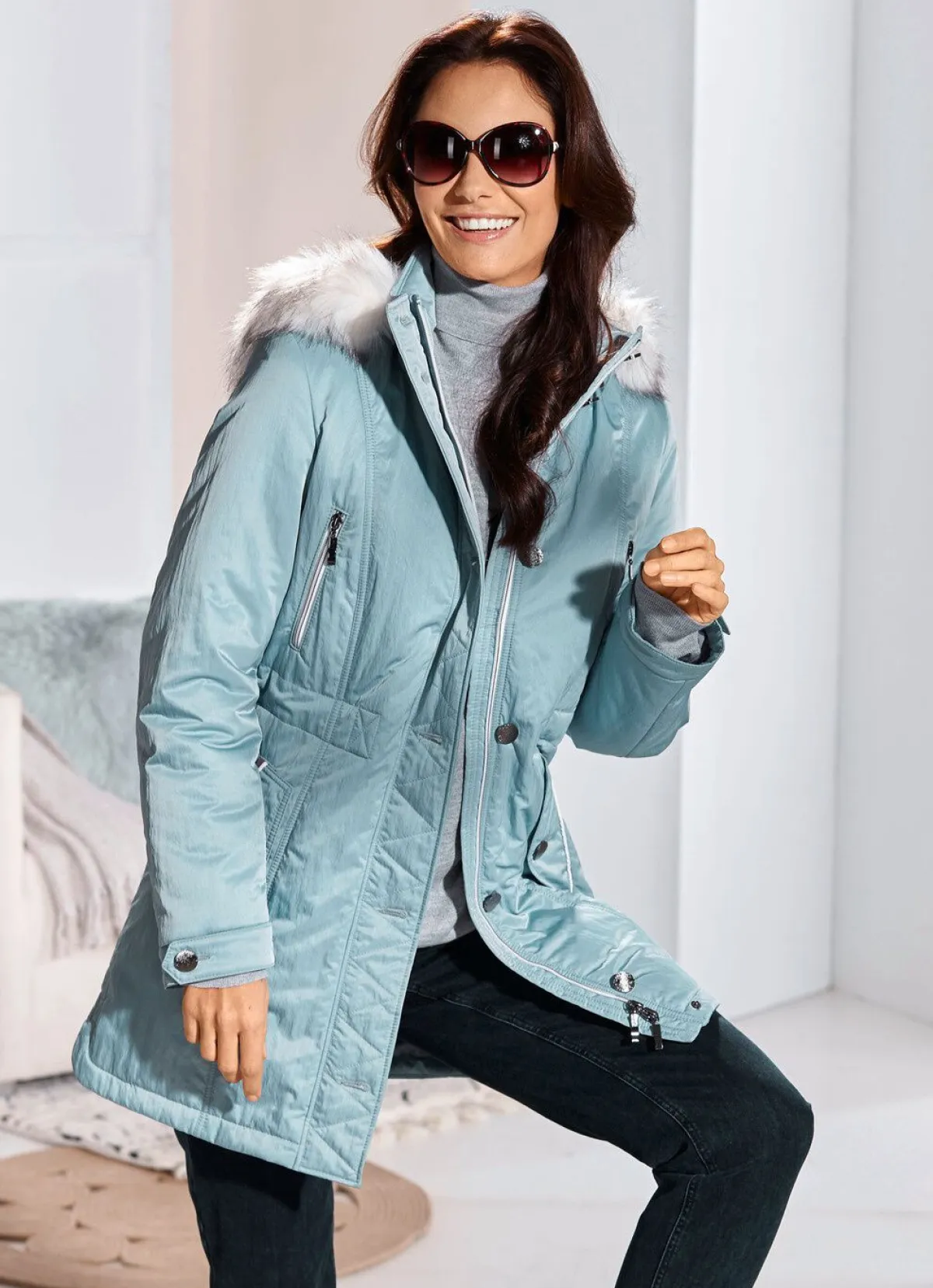 Sale BADER Jacke mit 2-Wege-Reißverschluss BLEU
