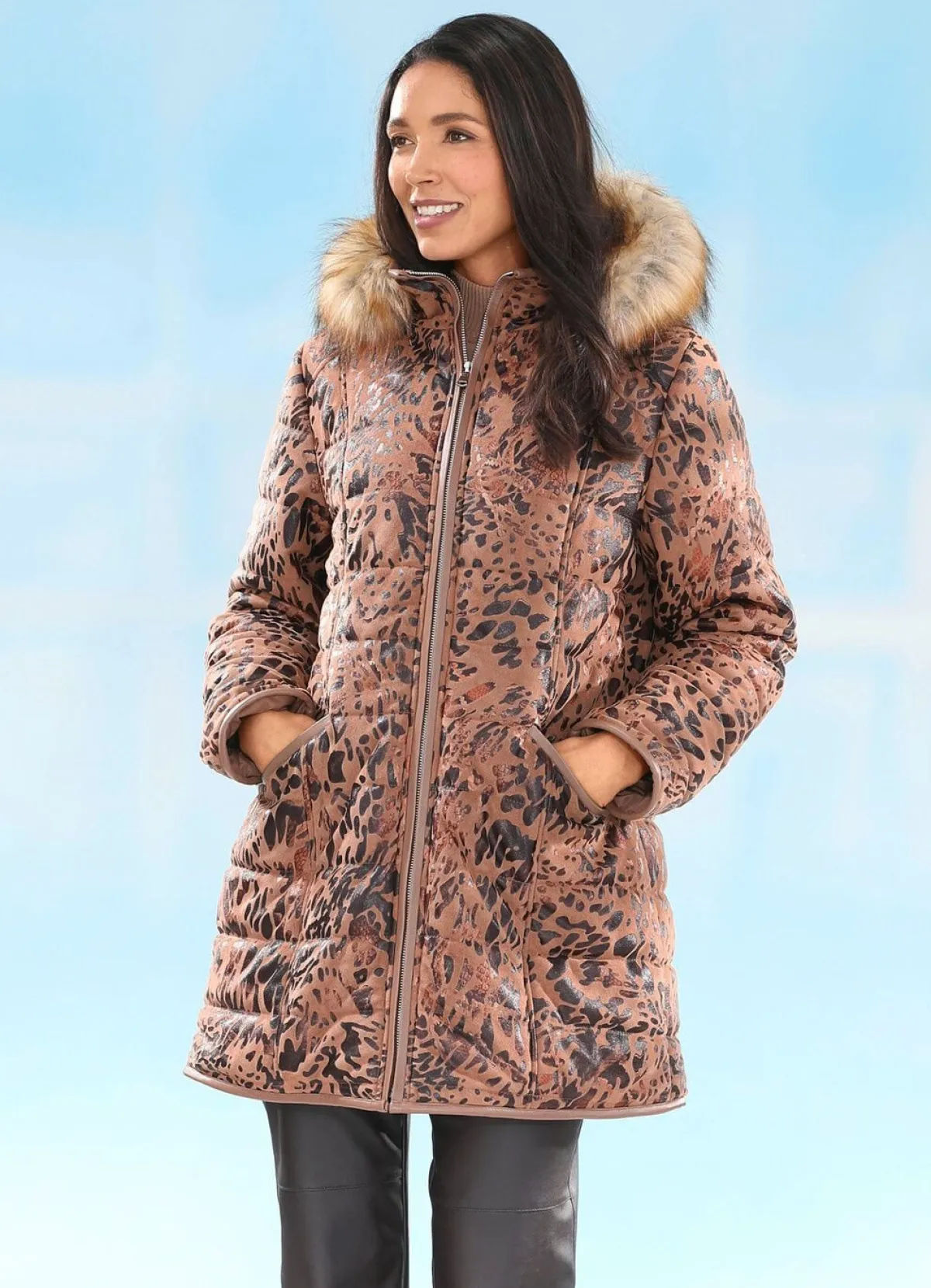Best BADER Jacke mit abnehmbarer Kapuze CAMEL-MOKKA-KUPFER