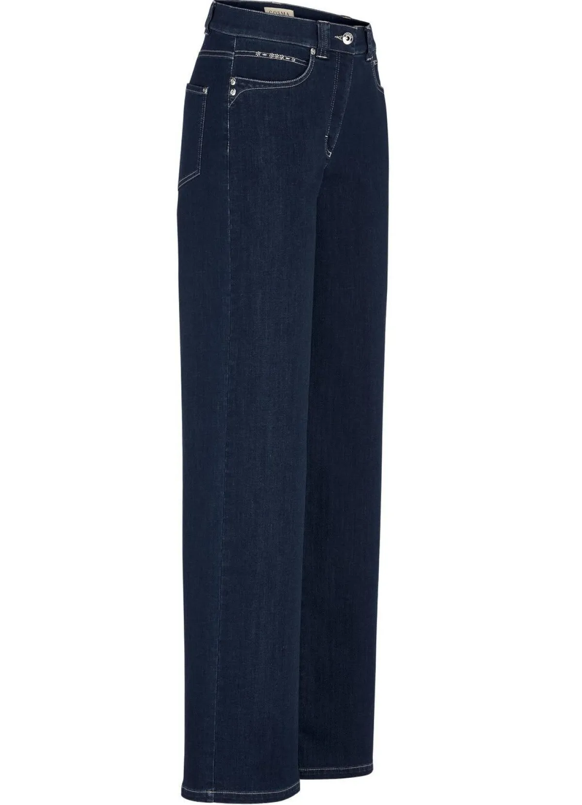 Hot COSMA Jeans mit dezenter Strasszier DUNKELBLAU
