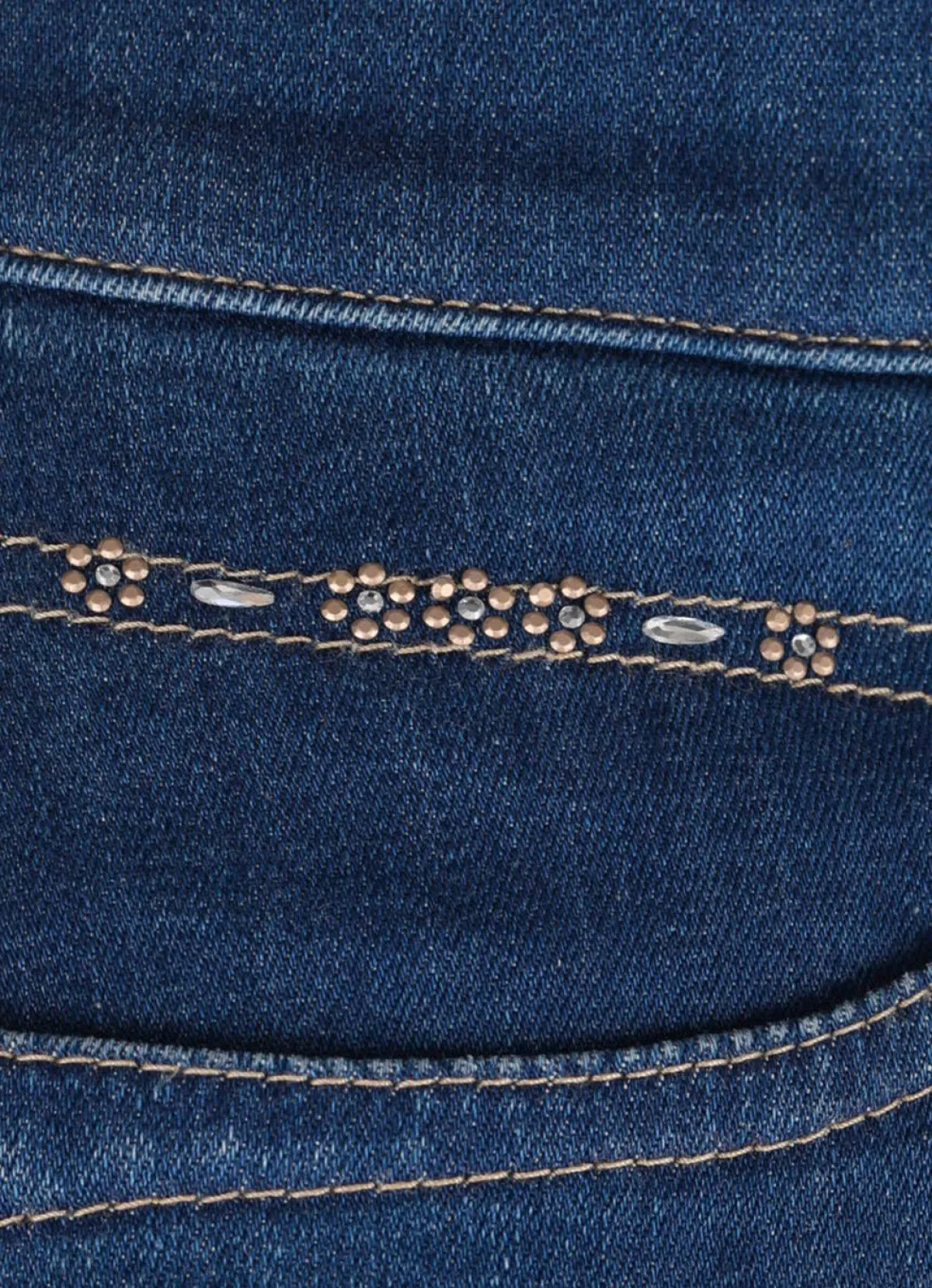 Clearance COSMA Jeans mit dezenter Strasszier JEANSBLAU