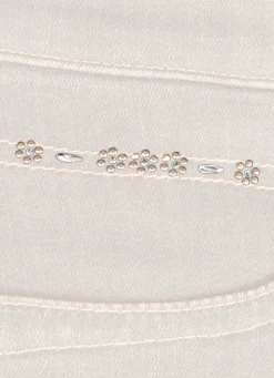 Online COSMA Jeans mit dezenter Strasszier ECRU