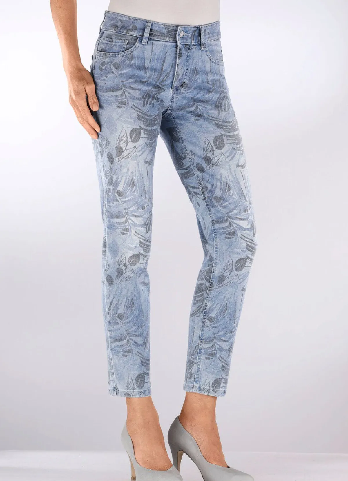 Discount laurakent Jeans mit floralem Druck JEANSBLAU