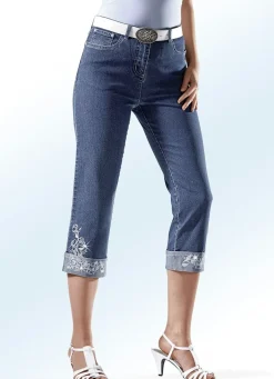 Clearance BADER 7/8-Jeans mit floraler Stickerei JEANSBLAU