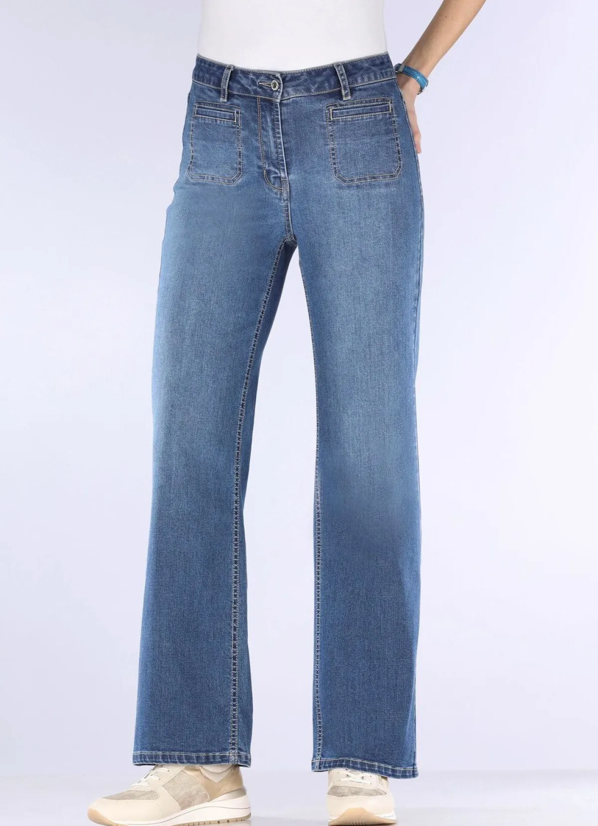 Hot BADER Jeans mit modischen Vordertaschen JEANSBLAU