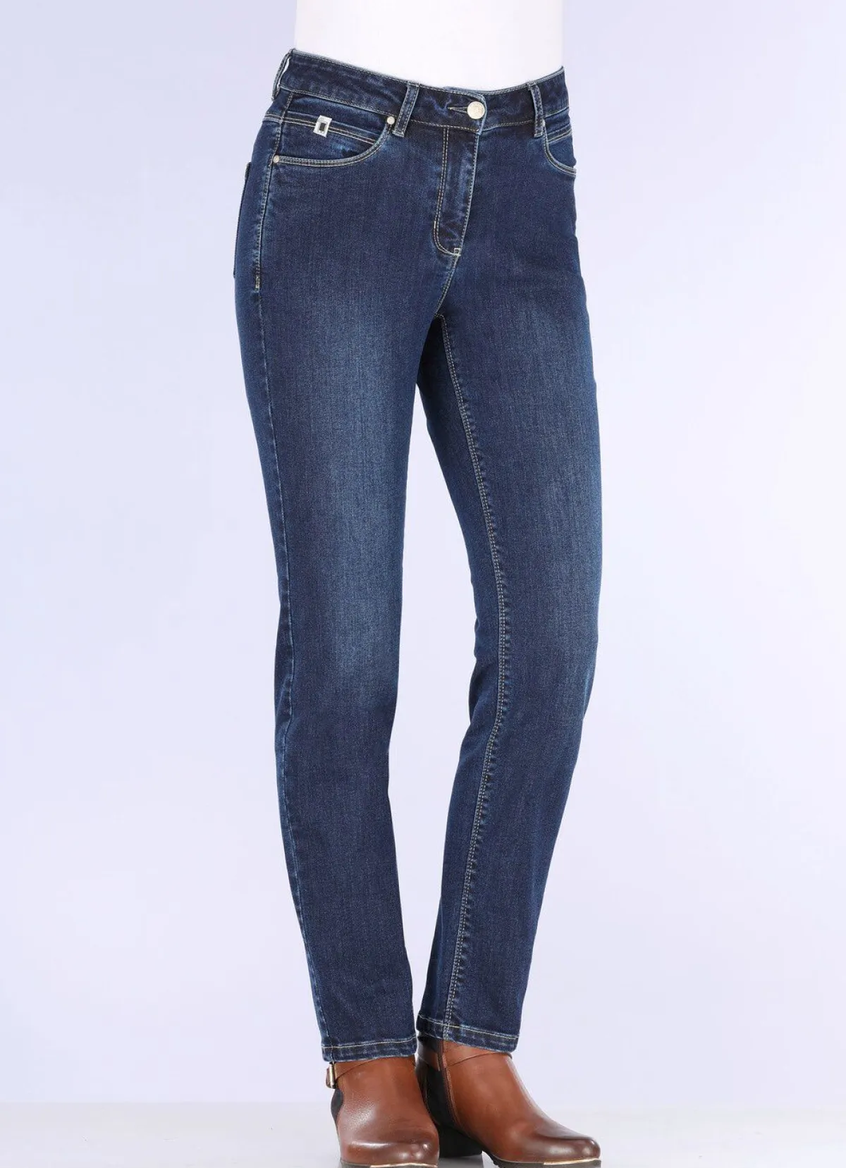 New BADER Jeans mit praktischer Handytasche DUNKELBLAU