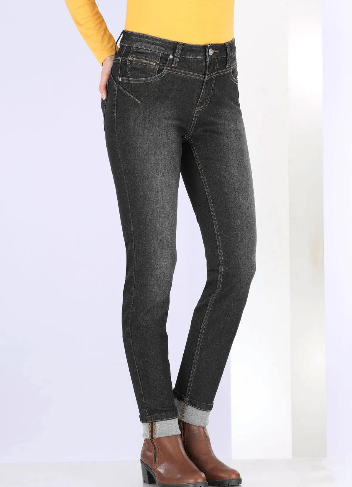 Outlet BADER Jeans mit Push-up-Effekt SCHWARZ