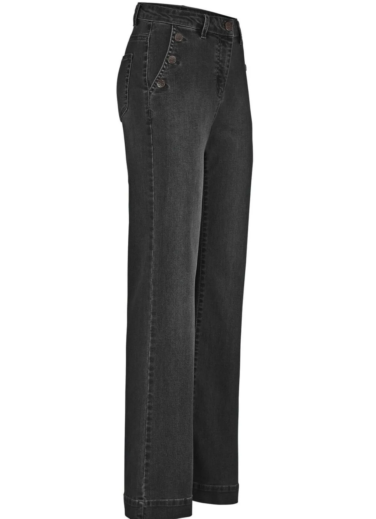 Sale BADER Jeans mit trendigen Zierknöpfen SCHWARZ