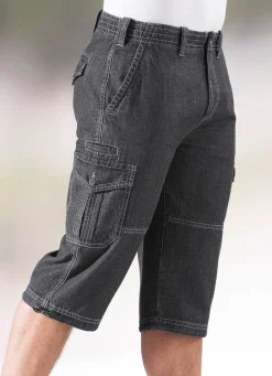 Discount BADER Jeans-Bermudas mit Cargotaschen in 3 Farben ANTHRAZIT