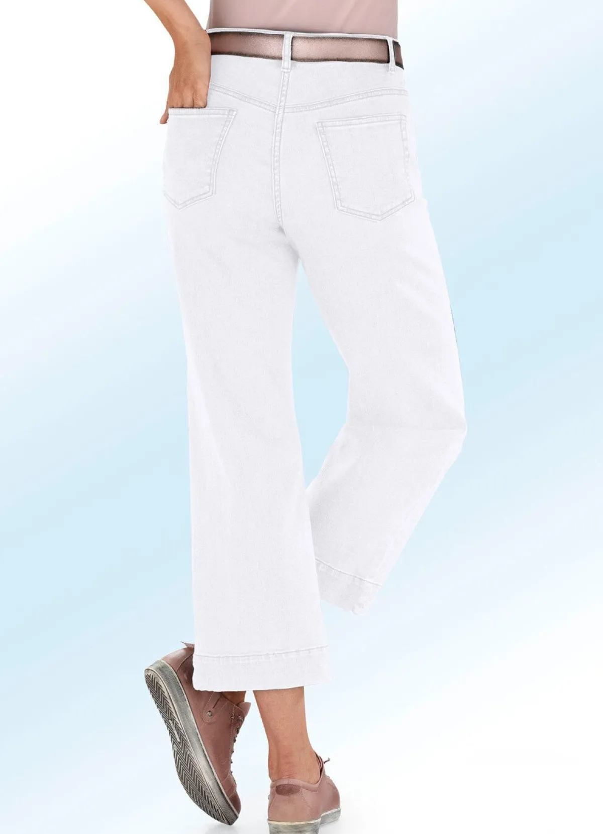BADER Jeans-Culotte in 5-Pocket-Form WEISS
