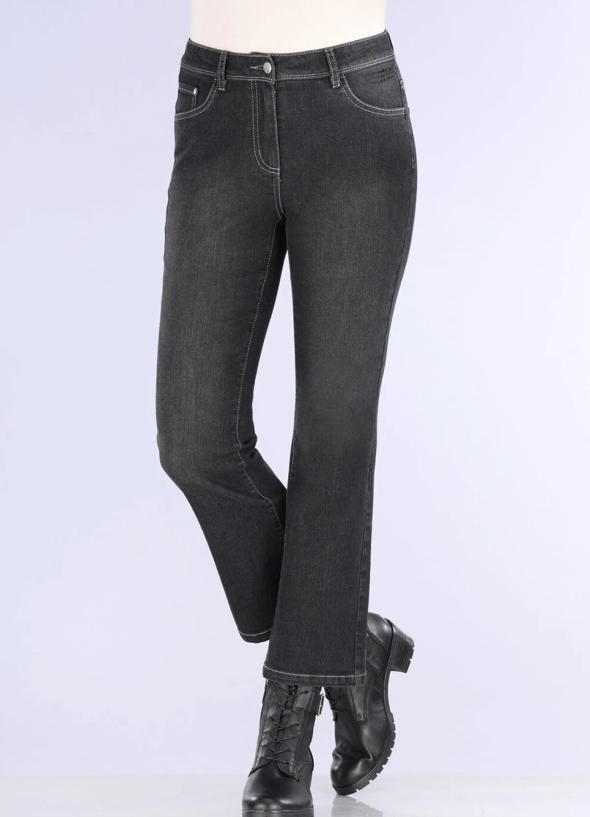 BADER Jeans in Bootcut-Form SCHWARZ