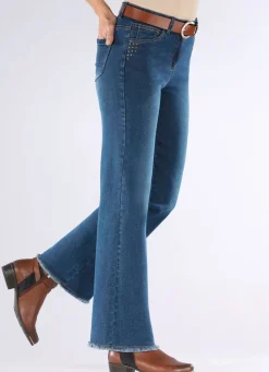 Hot BADER Jeans mit angesagtem Fransensaum JEANSBLAU
