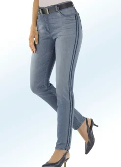 BADER Jeans mit angesagtem Galonstreifen JEANSBLAU
