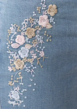 Online BADER Jeans mit floraler Stickerei JEANSBLAU