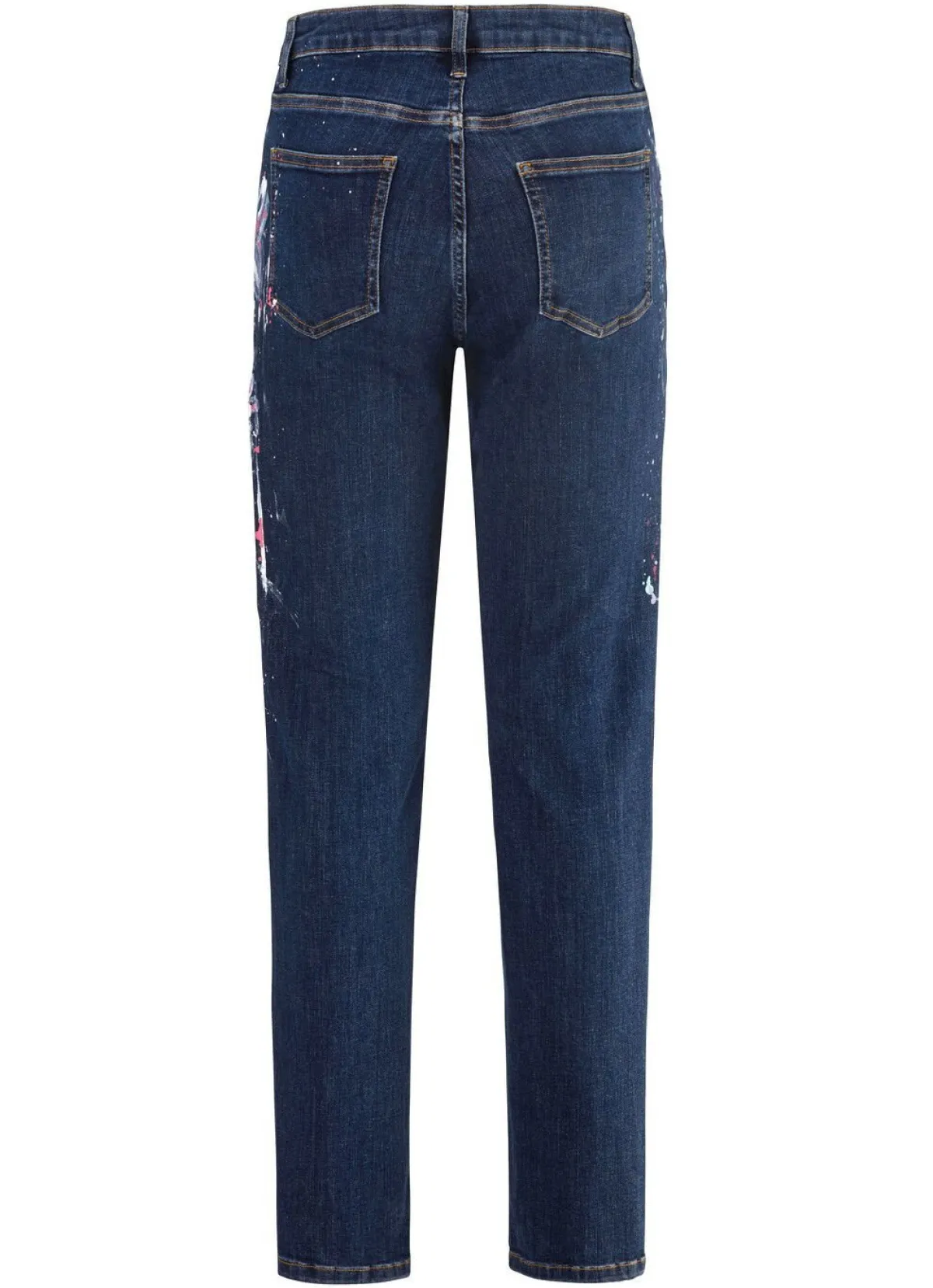 Hot BADER Jeans mit handbemalten, floralen Motiven DUNKELBLAU