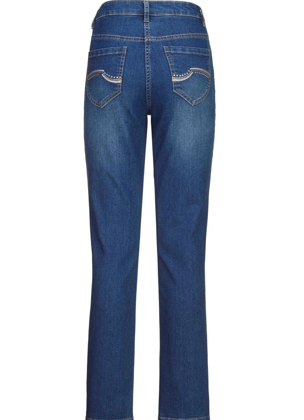 Online BADER Jeans mit schönen Stickereien und funkelnden Strassteinen JEANSBLAU
