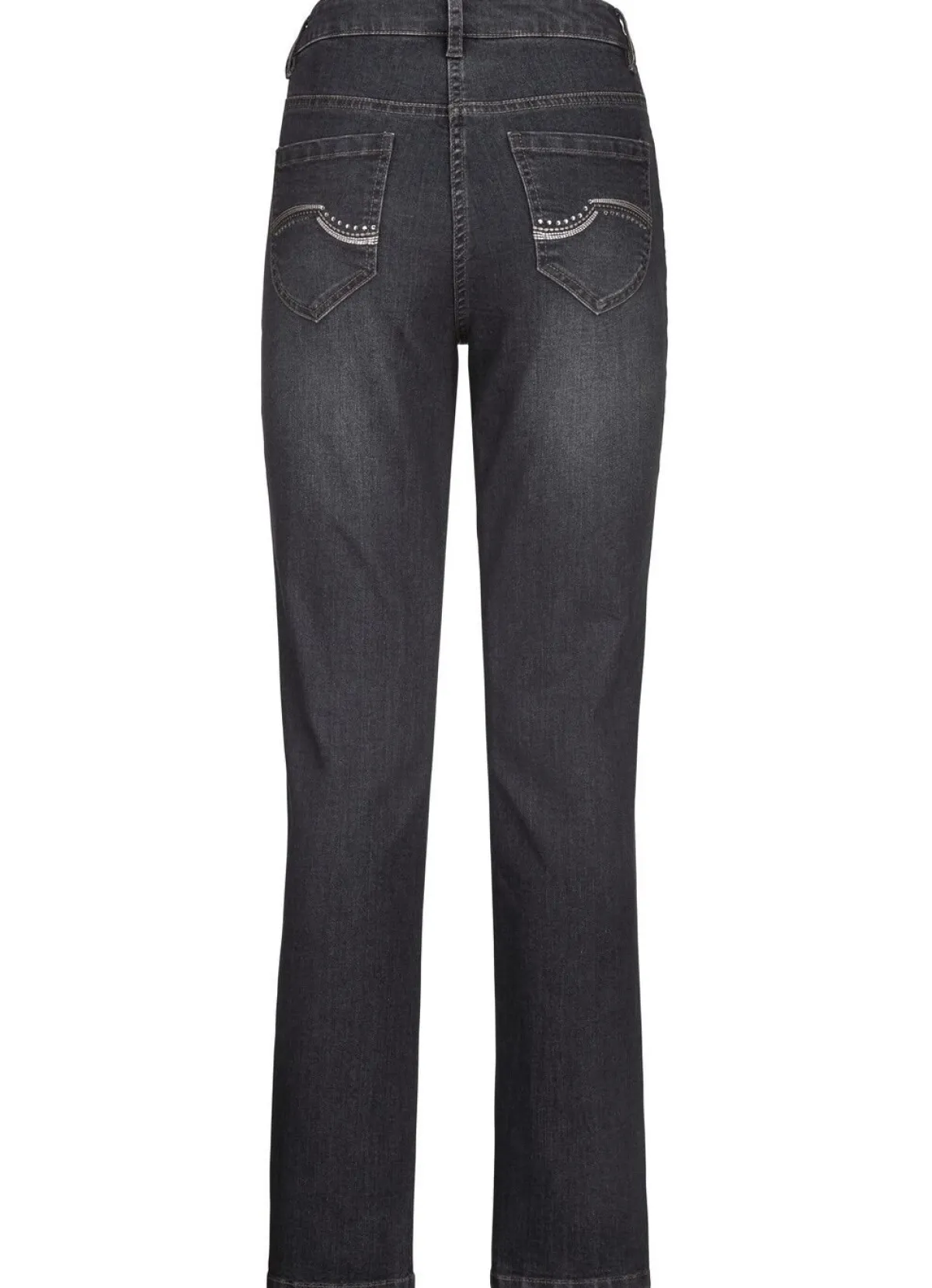 Clearance BADER Jeans mit schönen Stickereien und funkelnden Strassteinen GRAFIT