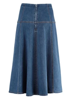 Discount BADER Jeans-Rock mit kontrastfarbenen Teilungsnähten JEANSBLAU