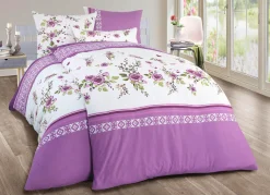 Outlet BADER Jersey Bettwäsche-Garnitur aus 100% Baumwolle LILA